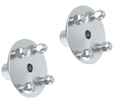 (2) 4'' x 4'' Live Axle Hub 1'' to 3/4'' Step-Down for Go Kart Cart ATV Quad Trailer