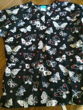 Hq scrub top small  Butterflies