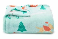 NEW Holidays SNOW DOGS Throw Blanket Fluffy Oversize Super Soft 60x72 GIFTS