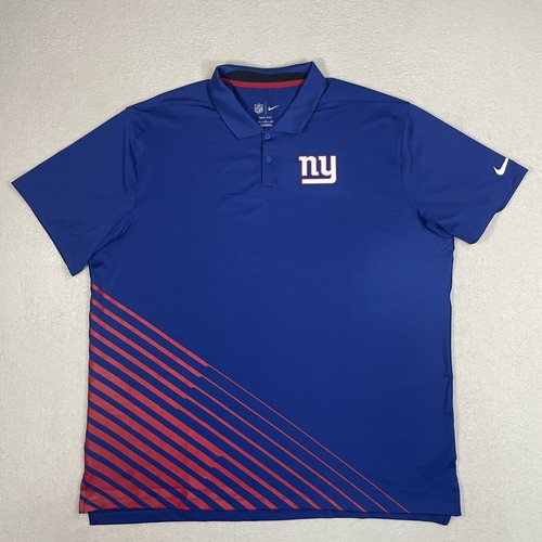 New York Giants Nike Dri-Fit Vapor Performance Polo Mens Vent Neck Royal XXL - Picture 2 of 8