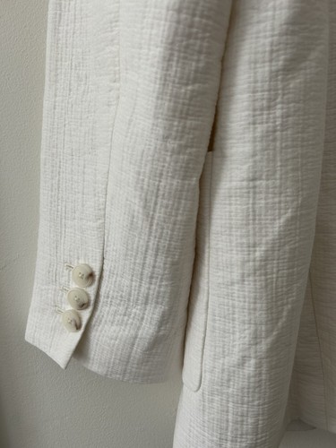 Talbots Off-White Textured Double Breasted Blazer Sz 14 - Picture 9 of 10