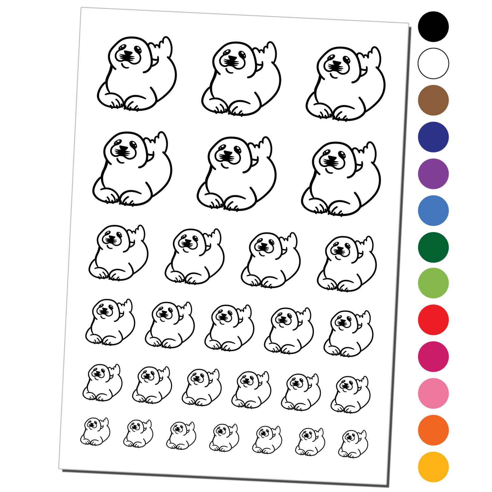 Waterproof Baby Harp Seal Temporary Tattoo Set for Kids & Adults