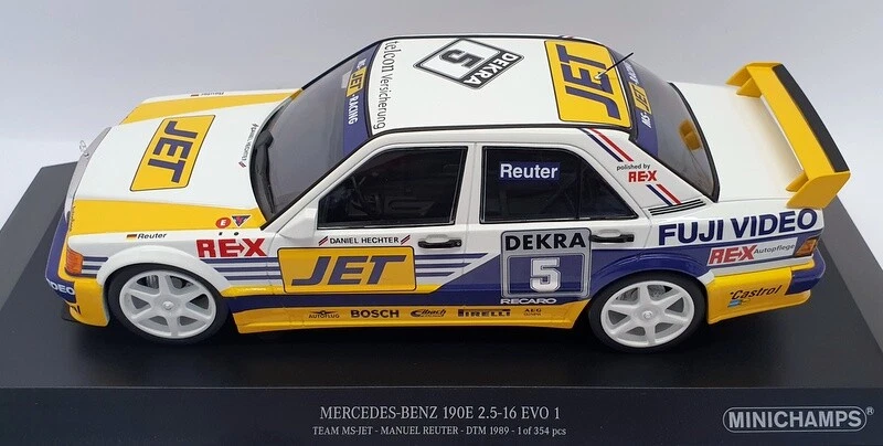 Minichamps 1/18 Scale 155 893605 -Mercedes Benz 190E 2.5-16 EVO 1 #5 Team MS-Jet - Imagen 2 de 4