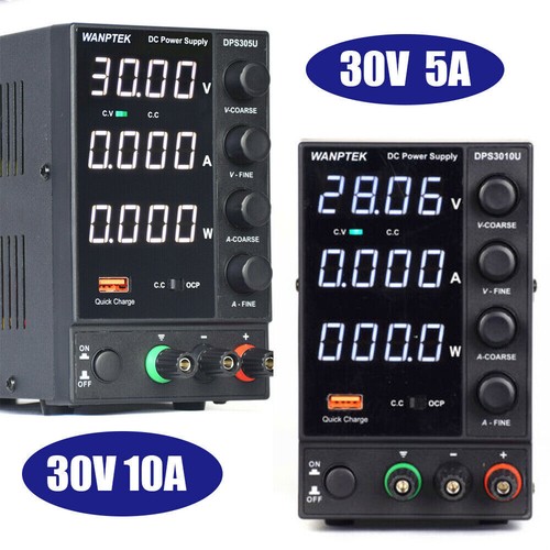 Alimentatore da laboratorio DC regolabile alimentatore da laboratorio 4 LED display 0-30V 0-10A 300W NUOVO