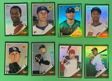 LOT OT (8) 2011 TOPPS HERITAGE BASEBALL GREEN CHROME REFRACTOR CARDS STANTON