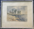 ::AQUARELL °NIEDERRHEINISCHE LANDSCHAFT PAPPELN UFER SIGNIERT LUDWIG KLEIN