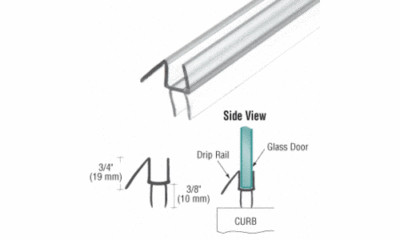 CRL Clear Shower Door Sweep w/ Drip Rail for 3/8'' Glass 28 in. long