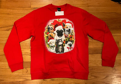 Fifth Sun Christmas Ugly Sweatshirt Dogs, Cats, Sloth & Bells Women's XX-Large
