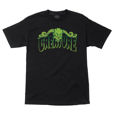 Creature HORNS OUTLINE Skateboard T Shirt BLACK | eBay