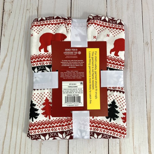 Baby Wondershop Size 12M White Red Christmas Fair Isle Print 2 Pc Pajama Set NWT - Bild 5 von 6