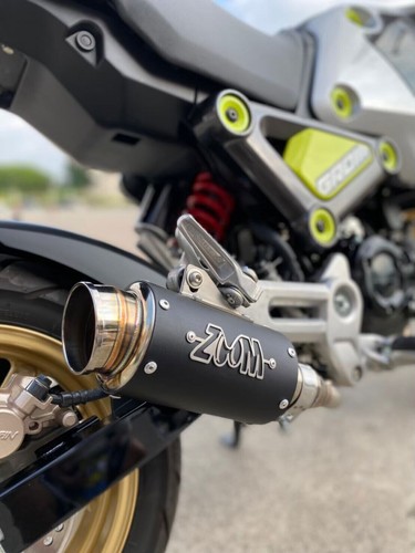 ZoOM Exhaust Honda GROM 125 2022-2024 Full System Straight Low Mount Black - Picture 2 of 5