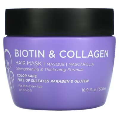 LUSETA Biotin & Kollagen Haarmaske Stärkung Verdickung Sulfatfrei 500 ml