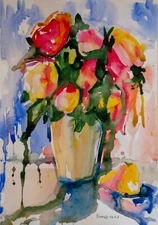 Watercolor bouquet of flowers