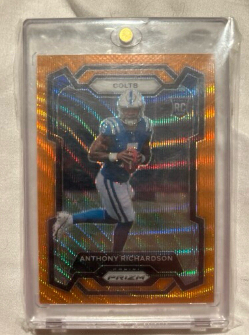 2023 Panini Prizm - Rookies Orange Wave Prizm #343 Anthony Richardson /60 (RC)