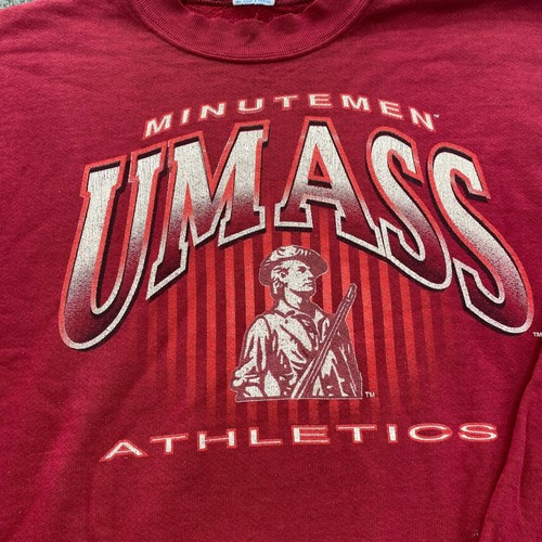 Vintage UMASS Minutemen Sweatshirt Mens L Salem Sportswear Made in USA 90s*Flaws - Picture 6 of 15