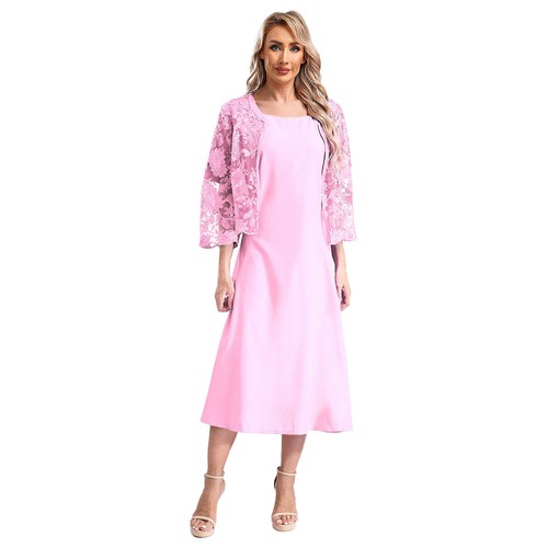 Women's Dresses Formal Ball Gown Plus Dress 2Piece Cardigan Elegant Skirts Mrs - Picture 22 of 32