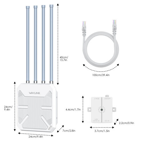 WiFi6 Indoor/Outdoor Dual Band 2.4G+5G AX1800/AX3000 Long Range IP67 WLAN Mesh - Bild 16 von 24