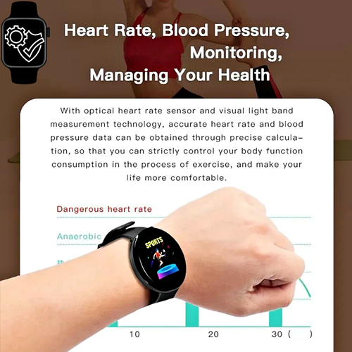 Sports Smartwatch Call Music Control Message Reminder Health Monitor Round Watch - Afbeelding 7 van 19