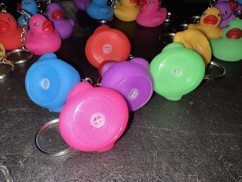 (6) Six Pink Only Mini Rubber Duck Duck valve stem Caps & Key Chain - Picture 9 of 12