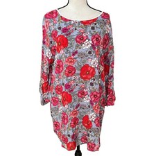 KENSIE FLORAL PRINTED QUARTER SLEEVE BLOUSE/dress size M