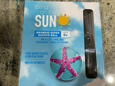 Bring On The Sun Mermaid Super Bounce Ball 20 inches Includes Pump Ages 6 