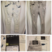 👖TWO pair LOT  EMPYRE Verge Tapered Skinny Distressed Jeans - SIZE 34 - NWT ⬇️