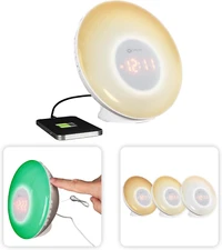 Wake up Light with White Noise Sound Machine, Color Changing, Sunrise Simulation