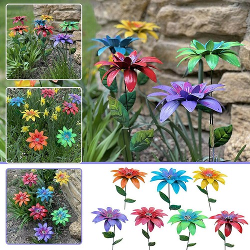 1-8X 8 Farbe Garten Stecker Beet Stab Deko Blumenstecker Blume Metall Ornamente - Bild 2 von 18