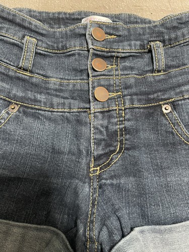 Pantalones Cortos de Jean Xhilaration Puños Lavado Medio Elastizados 3 Botones Mujer Talla 2 - Imagen 4 de 8