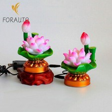 Chinese Traditions A Pair Table Lotus Buddha LED Lamp Lighting Home Decoration