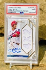 Juan Soto Game Used Jersey /15 Home Run King AUTO PSA 9 POP 1 2022 Luminaries