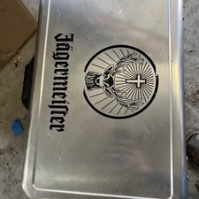 Vintage Jäegermeister  COLEMAN 6150 54 Quart STAINLESS STEEL Belted COOLER Gus