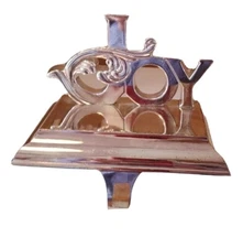 Christmas Stocking Mantle Hanger Joy 4x5.5"