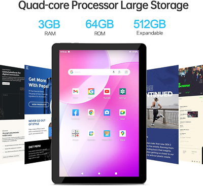 VASOUN 10 Inch Tablet, Android 13 Tablets with 64GB, 5Ghz WIFI
