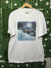 Vintage 1996 Nature Horses Wildlife Art T-Shirt Murina’s Best XL White USA Made