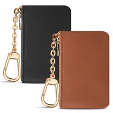 Leather Zipper Coin Purse Small Wallet Change Pouch Key Card Cash Holder Storage