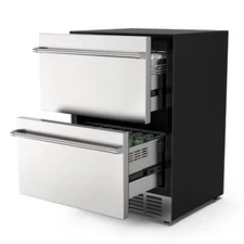 24" Undercounter Refrigerator 2 Drawer Built-in Beverage Refrigerator 5.3 Cu.ft.