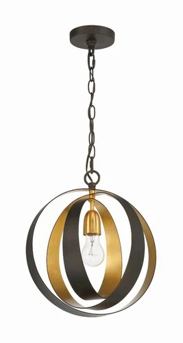 Crystorama Luna 12" Wide Bronze and Gold Orb Mini Pendant - Picture 3 of 5