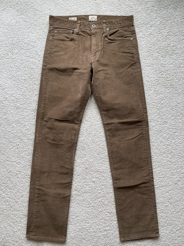 J.CREW Men's Corduroy Pants Brown Stretch 770 Straight W30 L32 Trousers