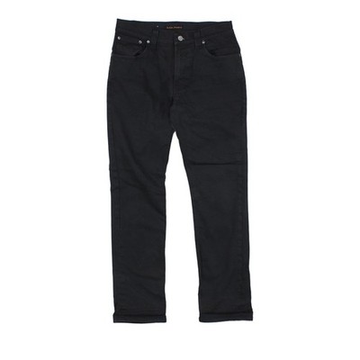 Nudie Jeans dünne Finn Jeans Herren W34 L32 schwarz Denim Dry