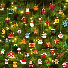 48PCS Mini Resin Christmas Ornaments Set, Tiny Hanging Decorations with... 