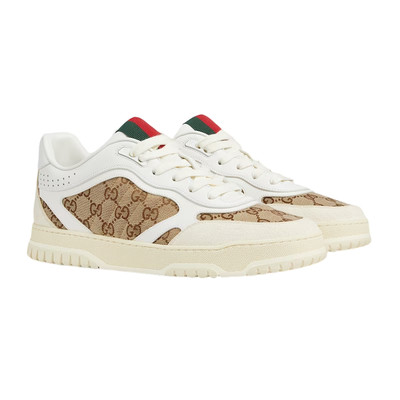 GUCCI Re-Web $1190 Men's Beige/Ebony GG Canvas Sneakers New And Authentic