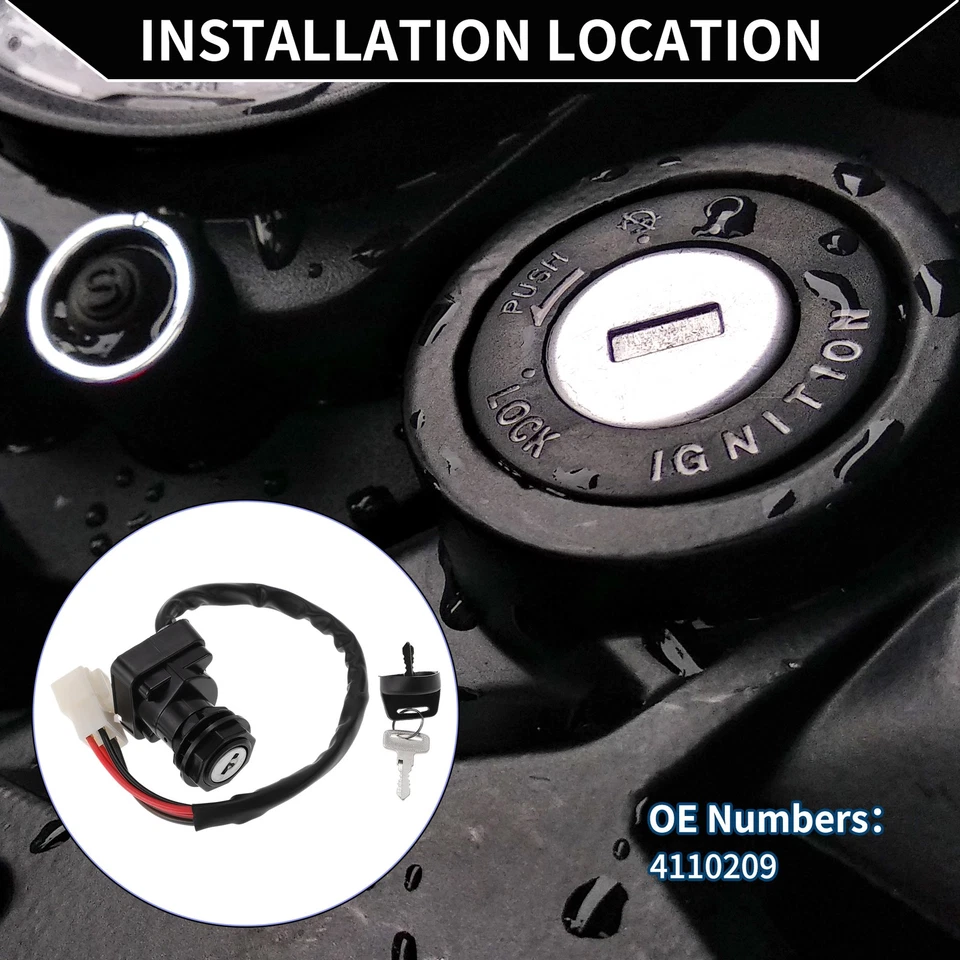 Ignition Key Switch No.4110209 for Polaris Big Boss 400L 1997 Foto 3 de 4