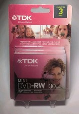 TDK Mini DVD-RW 30min/3 Pack Brand New B488