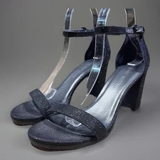 Stuart Weitzman Nearly Nude Women's 9 Block Heels Black Made In Spain