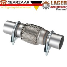 Edelstahl Flexrohr Auspuff 45x100 mm + 2 Schellen Flexstück für AUDI  OPEL DE