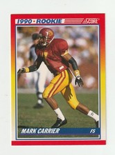 1990 Score #627 Mark Carrier rookie card, Chicago Bears star. rookie card picture
