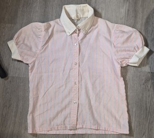 Vintage 80's Land N Sea Girl's Button Up Blouse Size 8