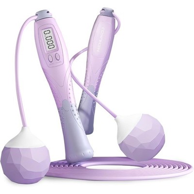 Cordless Ropeless Jump Rope with Digital Counter - Wireless Adjustable Speed