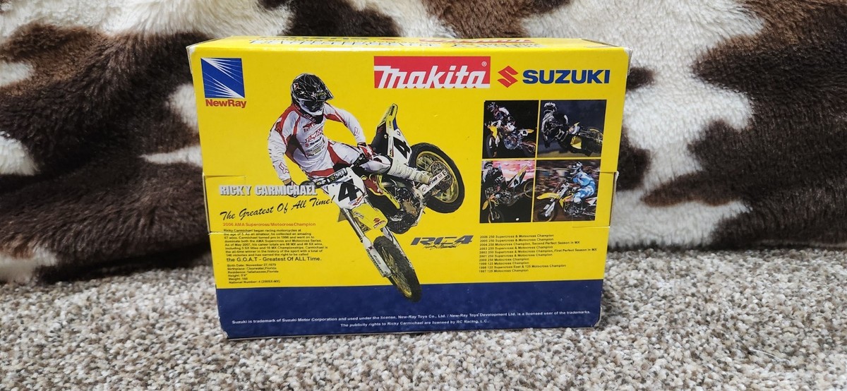 New-Ray Makita Suzuki Ricky Carmichael #4 2006 Motocross Diecast w